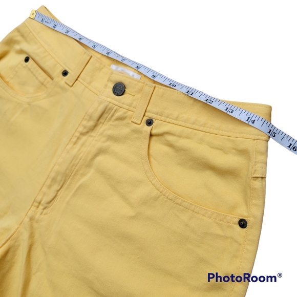 NEW Talbots Petites Yellow Short Pants Bermuda Casual 100% Cotton Women 10 - Picture 3 of 8